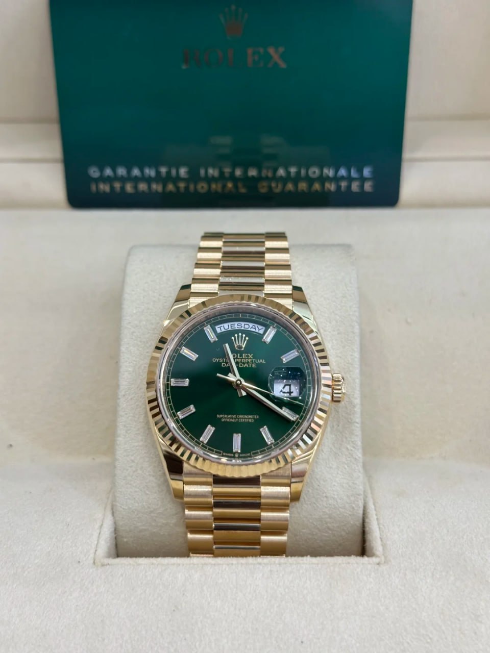 #Rolex Day-Date Series Watch m228238-0061 Gambling Table Green Waterproof Automatic Mechanical Men's Watch Women